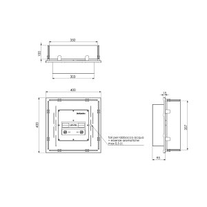 Quadratischer Brenner BR200Q + Wanne + Gläser