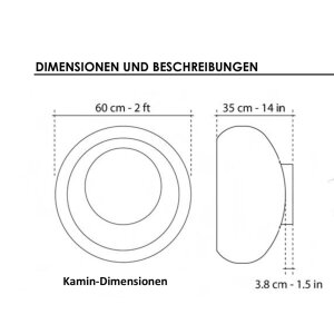 Cocoon Wandkamin Vellum mit Ethanol schwarz