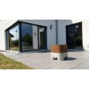 Design Feuerkorb aus Beton und Edelstahl/Corten betongrau Corten