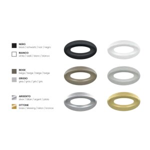 phormalab hotdoor Design Heizstrahler Deckenhalterung Kopf schwarz / Ring beige