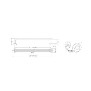 Elektrischer Design Handtuchhalter Luce 521 43 cm-chrome