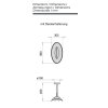 phormalab hotdoor Design Heizstrahler Deckenhalterung Kopf schwarz / Ring schwarz