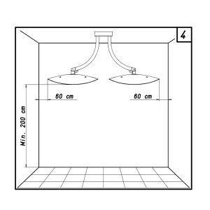 phormalab hotdoor Design Heizstrahler Deckenhalterung Kopf schwarz / Ring weiss