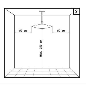 phormalab hotdoor Design Heizstrahler Deckenhalterung Kopf schwarz / Ring grau