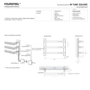 Designer Handtuchwärmer elektrisch M Tube Square 800 poliert
