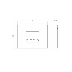Elektrischer Design Wandkamin Senses 3D lackiert cremeweiss